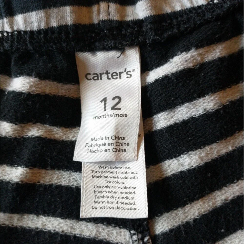 12M Carters Elastic Waist Pull on Pants Lot of 3